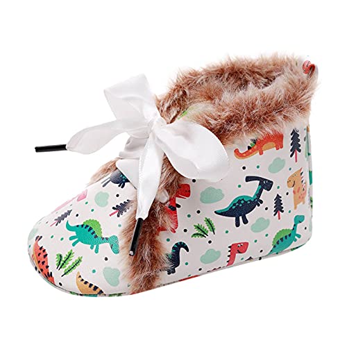 GYQWJPC Zapatos de bebé Recién Nacido Leopardo impresión Nieve Encaje hacia Arriba Botines for niñas Infantiles Invierno cálido Cuna Zapatos Zapatos (Color : PK, Size : 0-3 Months)