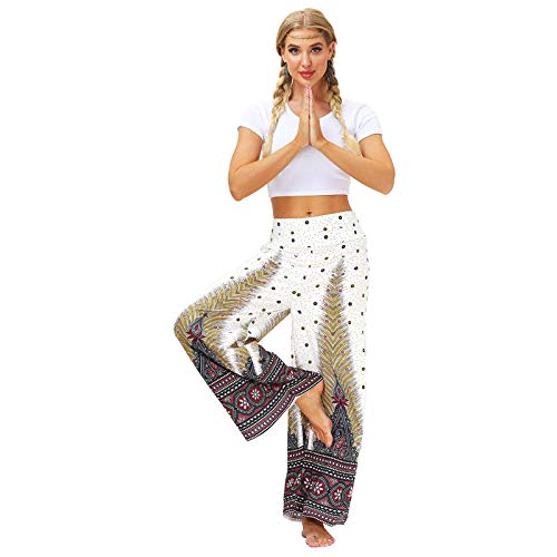 Harén Pantalón Chandal árabe Pantalones de Yoga Pantalones Deportivos Harem Pantalón Pantalones Bombacho Mujer Pantalones Anchos Holgados