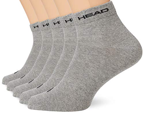 Head 5 Pairs Unisex Quarter Sport Socks Grey 6-8 (39-42)
