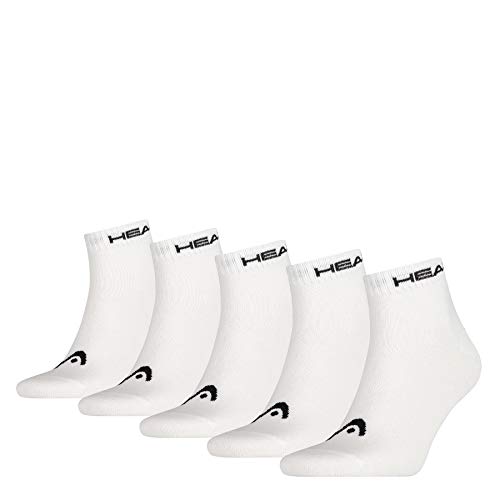 Head 5 Pairs Unisex Quarter Sport Socks White 2.5-5 (35-38)