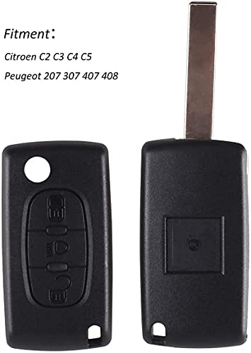 Heart Horse 3 botones llavero control remoto abatible para Citroen C2 C3 C4 C5 C6 C8 XSARA PICASSO