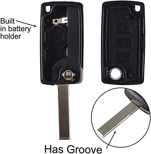 Heart Horse 3 botones llavero control remoto abatible para Citroen C2 C3 C4 C5 C6 C8 XSARA PICASSO