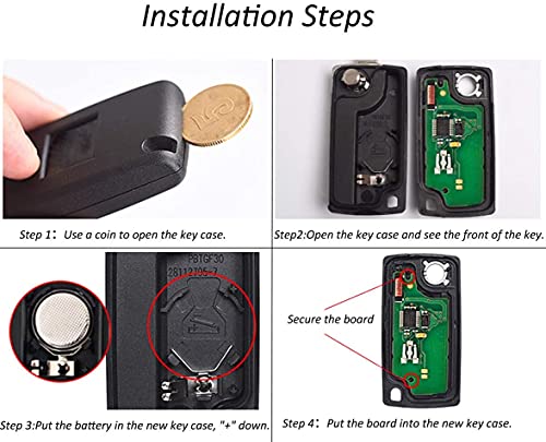 Heart Horse 3 botones llavero control remoto abatible para Citroen C2 C3 C4 C5 C6 C8 XSARA PICASSO