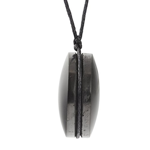 Heka Naturals Collar de Shungite con Colgante Diseño Fortuna Hecho de Piedra Shungit | Joyería de Shungita Moderna, Usada para Equilibrar Chakras y Energía | Fortuna