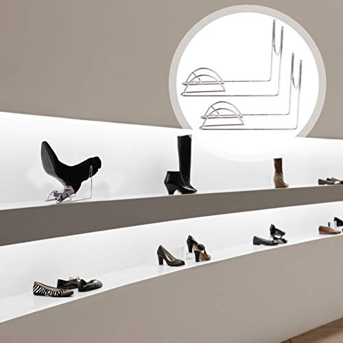 Holibanna Estante de Zapatos de Acero Inoxidable Organizador de Zapatero Expositor de Tienda de Zapatos Pie Libre Organizador de Zapatos Sandalias Soporte de Exhibición para Tienda en Casa