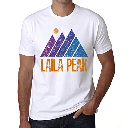 Hombre Camiseta Vintage T-Shirt Gráfico Mountain Laila Peak Blanco