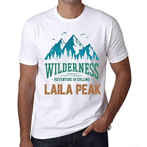 Hombre Camiseta Vintage T-Shirt Gráfico Wilderness Laila Peak Blanco