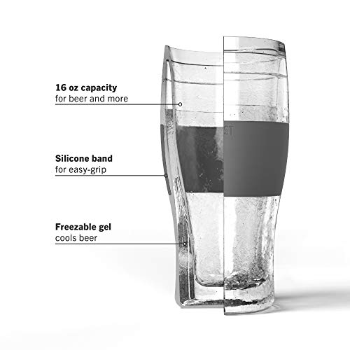 Host 3309 16 Ounce Freeze Cooling Beer Pint Glasses - Plástico transparente 19.558 x 2.54 x 18.41 cm
