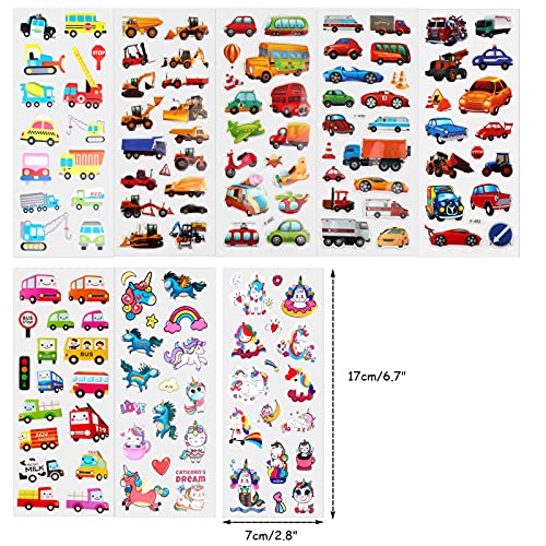 HOWAF 1000+ 3D Puffy Stickers for Children Toddlers, 48 Sheet Variety Stickers Pack for Kids Girls Boys Scrapbooking Rewarding Gifts, Unicorn Sea Animal Dinosaur Fruit Sweet Hospital Life Sport Things