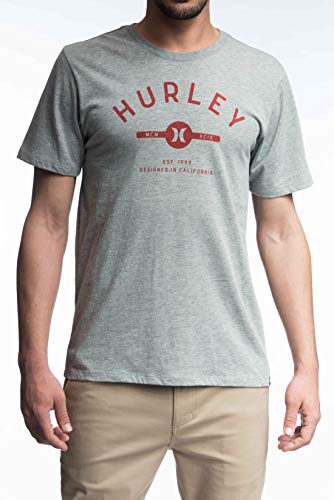 Hurley Athletic Prem tee SS Geo Camiseta, Hombre, Gris (Dark Grey Heather), S