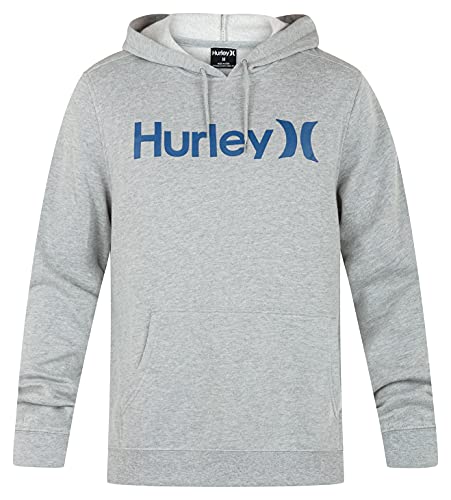 Hurley One and Only - Sudadera con Capucha para Hombre, One and Only - Sudadera con Capucha para Verano, S, Gris Heather/Coastal Blue