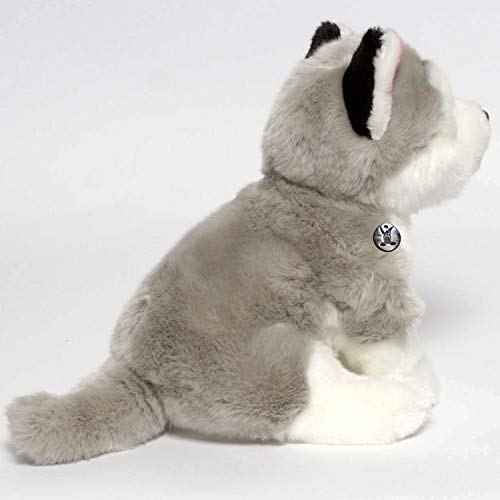 Husky Smila - Perro de peluche con forma de trineo (Alaskan Malamute sentado)