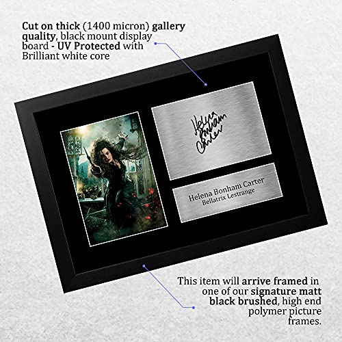 HWC Trading Autógrafo impreso A4 Helena Bonham Carter Harry Potter Bellatrix Lestrange Gifts impreso para los fans de la película - A4 enmarcado