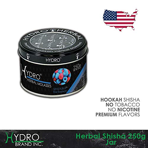 Hydro Herbal Sabores Cachimba – Lata de 250 g – Sabores Cahimba sin Nicotina ni Tabaco (QING RUBUS - Frambuesa Azul)