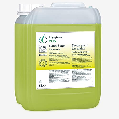 Hygiene VOS 5 litros Jabón Líquido de Manos citrón pH Neutro de Uso Diario. Fórmula Extra Suave y Biodegradable. Envase Económico de 5L, para Todo Tipo de Dispensadores