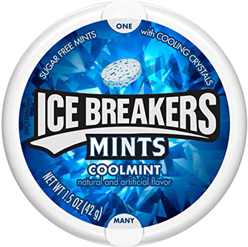 ICE BREAKERS Mints (Coolmint, Sugar Free, 1.5-Ounce Containers, Pack of 8)
