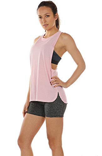 icyzone Sueltas y Ocio Camiseta de Fitness Deportiva de Tirantes para Mujer, Pack de 3 (M, Carboncillo/Pearl Blush/Aqua)