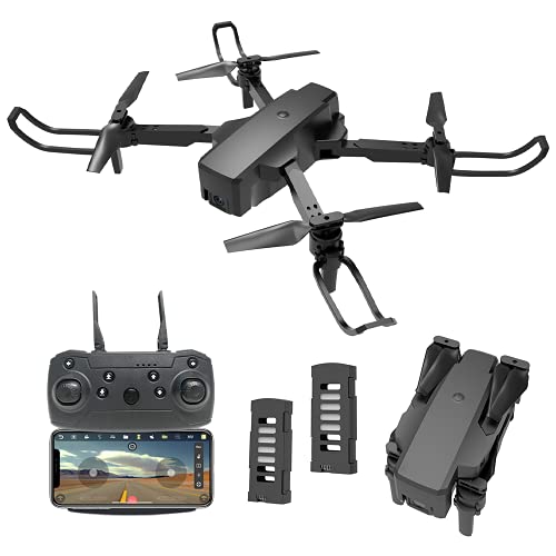 IDEA18+ GPS Drone con Camara 4K HD, Posicionamiento de Flujo óptico, Modo sin cabeza, Quadcopter Drone para Principiantes, Dron Plegable para Adultos, 5GHz WiFi Mini Dron con 2 Baterías