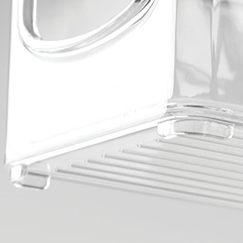 iDesign Caja transparente para el frigorífico, organizador de cocina mediano de plástico, organizador de nevera con asas y sin tapa, transparente
