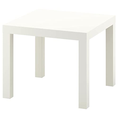 Ikea Mesa Auxiliar, Madera, Blanco, 55x55x45 cm