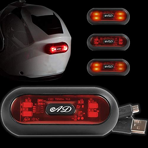 Iluminación LED recargable USB para casco MOTO - Casco SCOOTER 🏍 casco BICICLETA MTB 🚲 casco PATINETE 🛴, Impermeable IP67, luz trasera roja ♦ lámpara