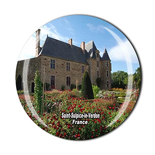 Imán para nevera de Saint-Sulpice-le-Verdon Francia recuerdo de cristal magnético colección