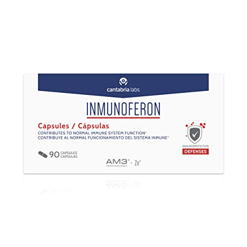 Inmunoferon Complemento Alimenticio - Refuerza el Sistema Inmunológico, Ayuda a las Defensas, Fórmula Exclusiva con AM3, Sin Gluten, Sin Lactosa, 90 cápsulas