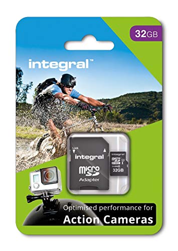 Integral 32GB Micro-SD Memory Card for Action Cams Cameras. For Go Pro and Other Action Cams. 4K Video Recording UHS-3 Micro SD, [Importado de UK]