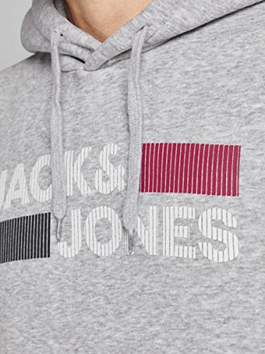 Jack & Jones Jjecorp Logo Sweat Hood Noos Sudadera con Capucha, Gris (Light Grey Mixed), S para Hombre