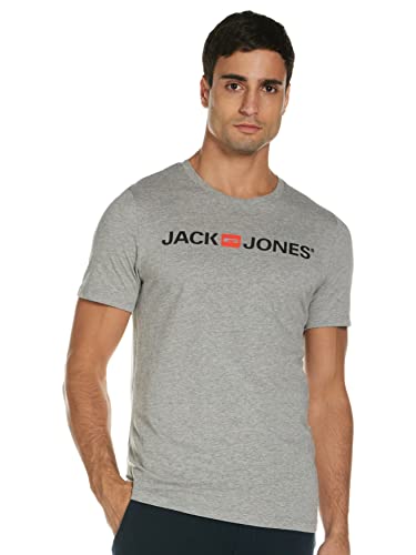 Jack & Jones Jjecorp Logo tee SS Crew Neck Noos Camiseta, Gris (Light Grey), XS para Hombre