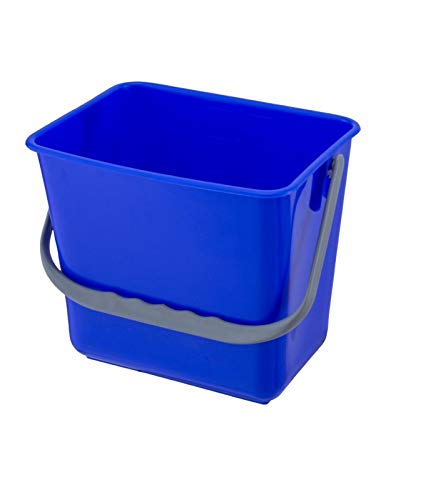 Jofel Cubeta Cuadrada 6 Lt. con asa para carritos de Limpieza institucional. Color Azul