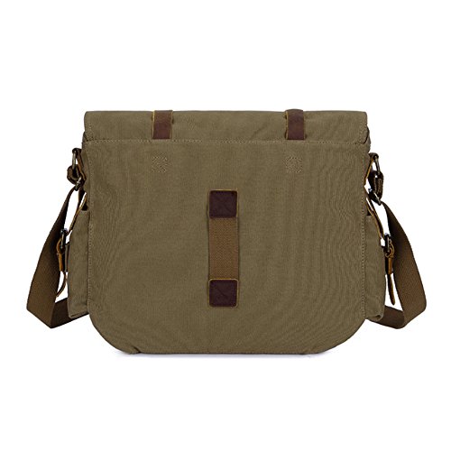 Jonon Vintage Military Men Messenger Bag para 13.3-17"Laptop (Size 13.3", verde)