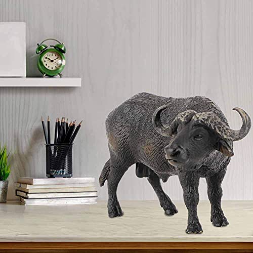 Juguete de búfalo Figura de búfalo Africano de Alta simulación estatuilla de Animales Juguetes de plástico Mini decoración para niños niño niña