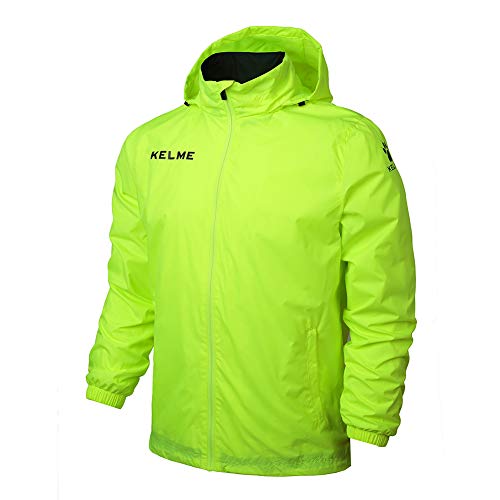 KELME Adult Windproof Jacket Chubasquero, Hombre, Neon Green, XL