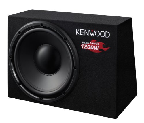 KENWOOD KSC-W1200B Caja de Subwoofer de 300 mm para coche | Caja de Tamaño Compacto y Fácil Instalación. Potencia Pico de 1200 W y Potencia Nominal de 200 W.