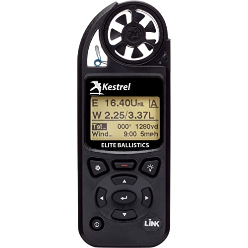 Kestrel Elite Weather Medidor con Aplique balística y Bluetooth Enlace, 0.034019424 kilograms, Color Negro