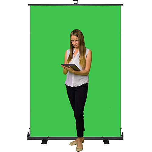 KHOMO GEAR Pantalla Verde Chroma Profesional Plegable con Base de Aluminio Transportable para Fondo de Fotografía y Videos - 138 x 208 cm, Green