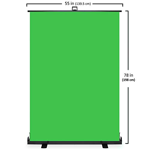 KHOMO GEAR Pantalla Verde Chroma Profesional Plegable con Base de Aluminio Transportable para Fondo de Fotografía y Videos - 138 x 208 cm, Green