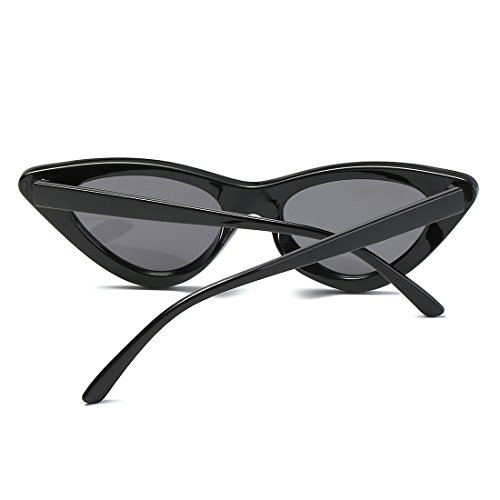 kimorn Ojos De Gato Gafas De Sol Para Mujer Clout Goggles Bisagras De Metal Plástico Marco K0566 (Negro)