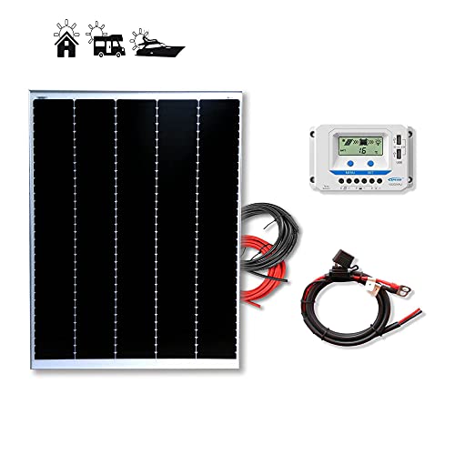 Kit 200W PRO 12V panel solar placa monocristalina Tecnología Shingled cells de alta eficiencia para caravanas autocaravanas