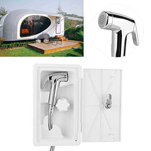 Kit de caja de ducha Aramox, caja de ducha exterior, interruptor de frío caliente con 2 llaves, para caravana, caravana, barco marino