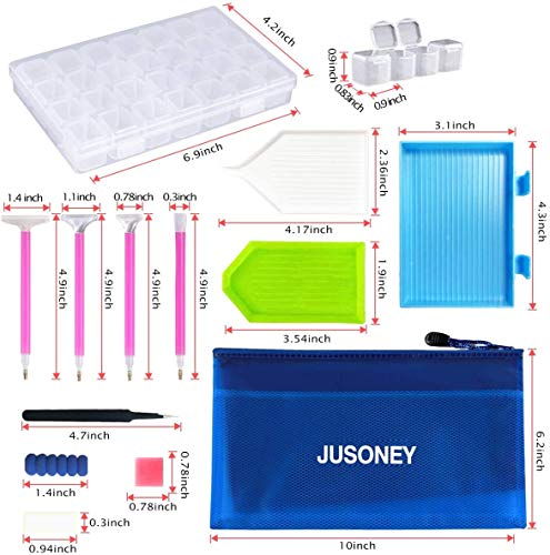 Kit de pintura de diamante JUSONEY 5D: paquete de accesorios de pintura de diamante DIY económico y práctico de 31 piezas