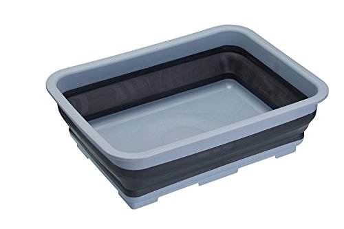 Kitchencraft Masterclass Smart espacio plástico fregadero portátil plegable de cuenco de/lavavajillas, 7 litros (1/2 litros), Negro/Gris, 37 x 27 x 11,5 cm