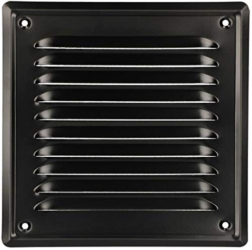 KOTARBAU® Rejilla de ventilación de 165 x 165 mm, barnizada, color negro, protección contra insectos, resistente a la corrosión