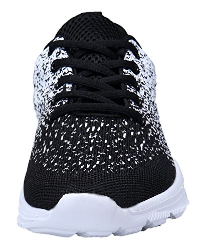 KOUDYEN Zapatillas Deportivas de Mujer Hombre Running Zapatos para Correr Gimnasio Calzado Unisex,XZ746-W-blackwhite-EU39