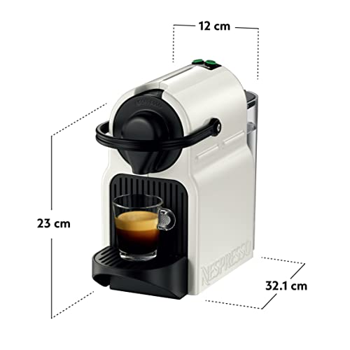 Krups Nespresso Inissia XN1001 - Cafetera monodosis de cápsulas Nespresso, 19 bares, apagado automático, color blanco, 14 cápsulas interior