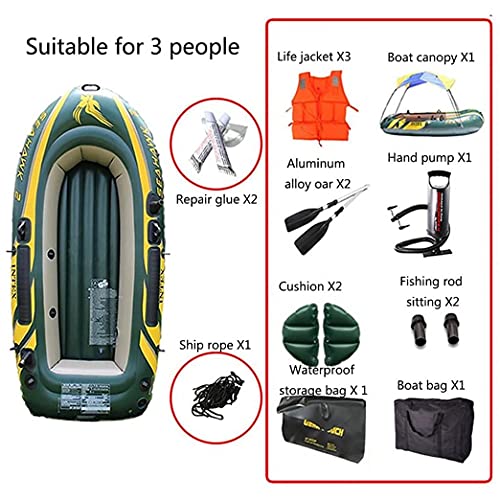 KUANDARMX Kayak Inflable para Bote, Kayaks Inflables, Canoa Inflable para 3 Personas con Tienda, Kayak Inflable Resistente Al Desgarro