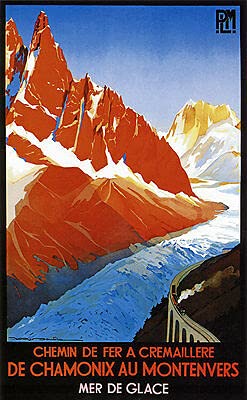 Kunstdruck Póster A1 268 de Chemin de Fer Cremaillere de Chamonix de Montenvers Mer de Glace