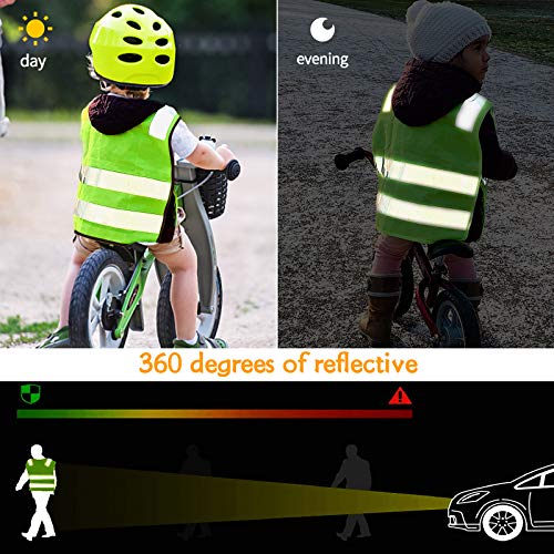 Kupink 2PCS Chaleco Reflectante Bicicleta para Niños Chaleco Reflectante Coche para Actividades Nocturnas al Aire Libre para IR a la Escuela/Jugar