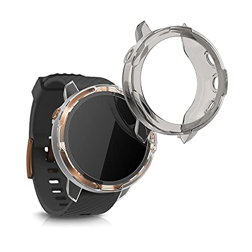 kwmobile 2X Carcasa Compatible con Suunto 7 Smartwatch - Funda para Fitness Tracker en Negro/Transparente